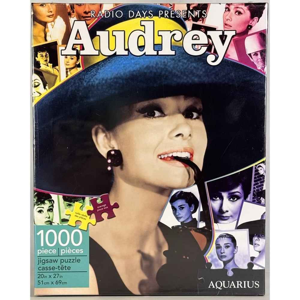 Aquarius‎ Audrey Hepburn Radio Days 1000 Piece Jigsaw Puzzle 20x27 NIB